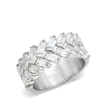 Load image into Gallery viewer, TK3877 - High polished (no plating) Stainless Steel Ring with AAA Grade CZ in Clear