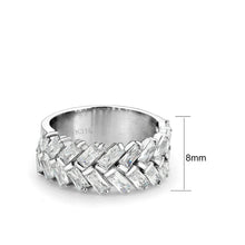 Load image into Gallery viewer, TK3877 - High polished (no plating) Stainless Steel Ring with AAA Grade CZ in Clear