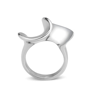 TK3879 - High polished (no plating) Stainless Steel Ring with NoStone in No Stone