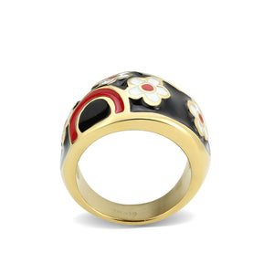 TK3880 - IP Gold(Ion Plating) Stainless Steel Ring with Epoxy in MultiColor