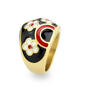 TK3880 - IP Gold(Ion Plating) Stainless Steel Ring with Epoxy in MultiColor
