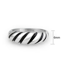 Load image into Gallery viewer, TK3881 - High polished (no plating) Stainless Steel Ring with Epoxy in Jet