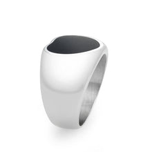 Load image into Gallery viewer, TK3882 - High polished (no plating) Stainless Steel Ring with Epoxy in Jet