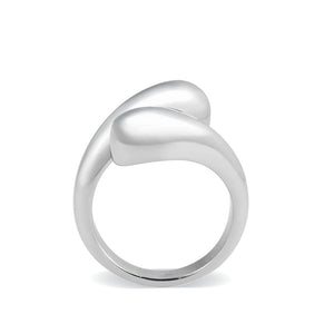 TK3883 - High polished (no plating) Stainless Steel Ring with Epoxy in Jet