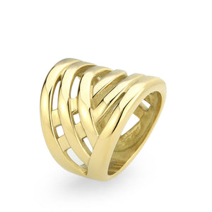 TK3885 - IP Gold(Ion Plating) Stainless Steel Ring with NoStone in No Stone