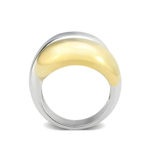TK3887 - Two Tone IP Gold (Ion Plating) Stainless Steel Ring with NoStone in No Stone