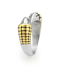 Load image into Gallery viewer, TK3888 - Two Tone IP Gold (Ion Plating) Stainless Steel Ring with Epoxy in Jet