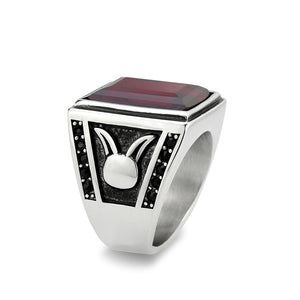 TK3897 - High polished (no plating) Stainless Steel Ring with AAA Grade CZ in Siam