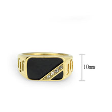 Load image into Gallery viewer, TK3898 - IP Gold(Ion Plating) Stainless Steel Ring with Top Grade Crystal in Clear