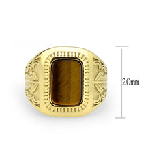 Load image into Gallery viewer, TK3900 - IP Gold(Ion Plating) Stainless Steel Ring with Synthetic in Amber