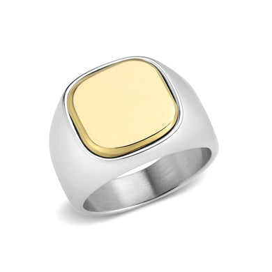 TK3909 - Two Tone IP Gold (Ion Plating) Stainless Steel Ring with NoStone in No Stone