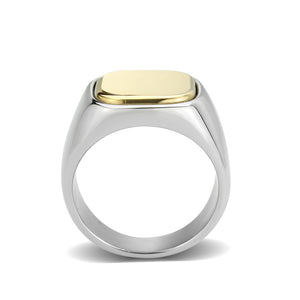 TK3909 - Two Tone IP Gold (Ion Plating) Stainless Steel Ring with NoStone in No Stone