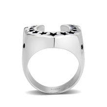 Load image into Gallery viewer, TK3912 - High polished (no plating) Stainless Steel Ring with Epoxy in Jet