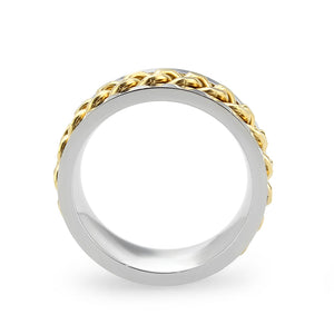 TK3915 - Two Tone IP Gold (Ion Plating) Stainless Steel Ring with NoStone in No Stone