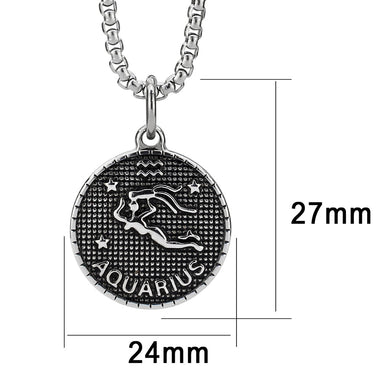 TK3925 - High polished (no plating) Stainless Steel Chain Pendant with NoStone in No Stone