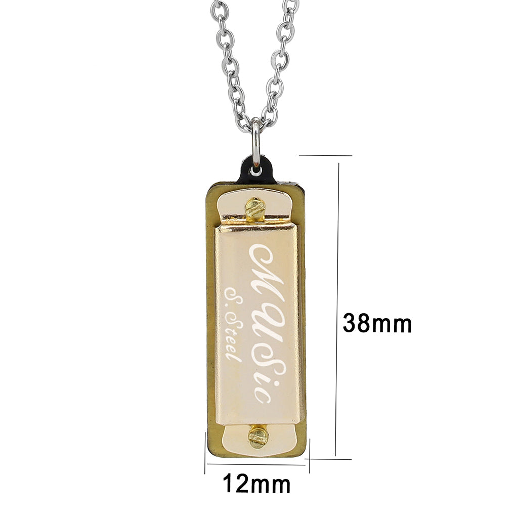 TK3937 - Two Tone IP Gold (Ion Plating) Stainless Steel Chain Pendant with NoStone in No Stone