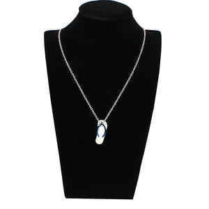 TK3940 - High polished (no plating) Stainless Steel Chain Pendant with Top Grade Crystal in Clear