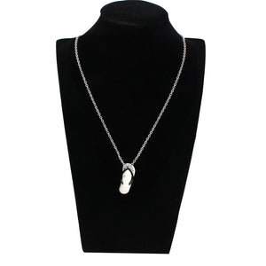 TK3942 - Two Tone IP Black Stainless Steel Chain Pendant with Top Grade Crystal in Clear