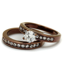 Load image into Gallery viewer, TK8X003LC - IP Coffee light Stainless Steel Ring with AAA Grade CZ  in Clear