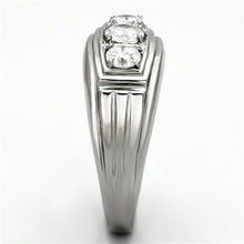 Load image into Gallery viewer, TK946 - High polished (no plating) Stainless Steel Ring with AAA Grade CZ  in Clear
