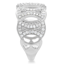 Load image into Gallery viewer, TS009 - Rhodium 925 Sterling Silver Ring with AAA Grade CZ  in Clear