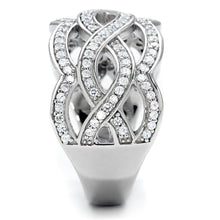 Load image into Gallery viewer, TS010 - Rhodium 925 Sterling Silver Ring with AAA Grade CZ  in Clear