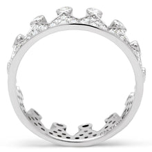 Load image into Gallery viewer, TS011 - Rhodium 925 Sterling Silver Ring with AAA Grade CZ  in Clear