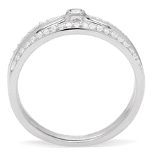 Load image into Gallery viewer, TS013 - Rhodium 925 Sterling Silver Ring with AAA Grade CZ  in Clear