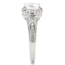 Load image into Gallery viewer, TS019 - Rhodium 925 Sterling Silver Ring with AAA Grade CZ  in Clear
