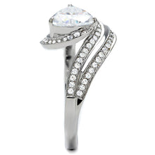 Load image into Gallery viewer, TS020 - Rhodium 925 Sterling Silver Ring with AAA Grade CZ  in Clear