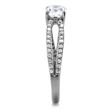 Load image into Gallery viewer, TS029 - Rhodium 925 Sterling Silver Ring with AAA Grade CZ  in Clear