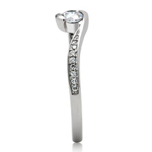 Load image into Gallery viewer, TS041 - Rhodium 925 Sterling Silver Ring with AAA Grade CZ  in Clear