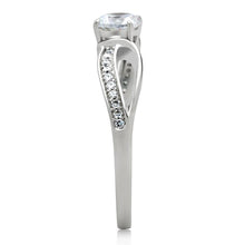 Load image into Gallery viewer, TS044 - Rhodium 925 Sterling Silver Ring with AAA Grade CZ  in Clear