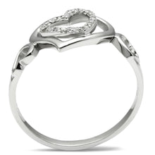 Load image into Gallery viewer, TS058 - Rhodium 925 Sterling Silver Ring with AAA Grade CZ  in Clear