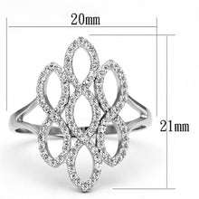 Load image into Gallery viewer, TS071 - Rhodium 925 Sterling Silver Ring with AAA Grade CZ  in Clear