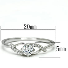 Load image into Gallery viewer, TS085 - Rhodium 925 Sterling Silver Ring with AAA Grade CZ  in Clear