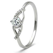 Load image into Gallery viewer, TS085 - Rhodium 925 Sterling Silver Ring with AAA Grade CZ  in Clear