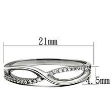 Load image into Gallery viewer, TS087 - Rhodium 925 Sterling Silver Ring with AAA Grade CZ  in Clear