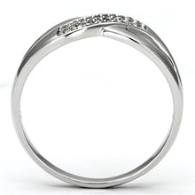 Load image into Gallery viewer, TS090 - Rhodium 925 Sterling Silver Ring with AAA Grade CZ  in Clear