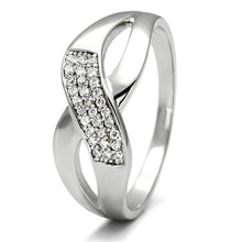 Load image into Gallery viewer, TS090 - Rhodium 925 Sterling Silver Ring with AAA Grade CZ  in Clear