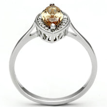 Load image into Gallery viewer, TS098 - Rhodium 925 Sterling Silver Ring with AAA Grade CZ  in Champagne