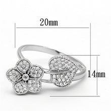 Load image into Gallery viewer, TS114 - Rhodium 925 Sterling Silver Ring with AAA Grade CZ  in Clear