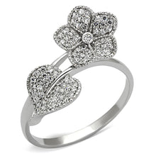 Load image into Gallery viewer, TS114 - Rhodium 925 Sterling Silver Ring with AAA Grade CZ  in Clear