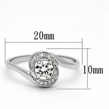 Load image into Gallery viewer, TS116 - Rhodium 925 Sterling Silver Ring with AAA Grade CZ  in Clear