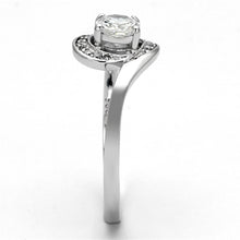 Load image into Gallery viewer, TS116 - Rhodium 925 Sterling Silver Ring with AAA Grade CZ  in Clear