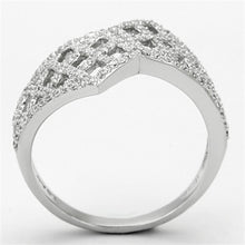Load image into Gallery viewer, TS122 - Rhodium 925 Sterling Silver Ring with AAA Grade CZ  in Clear
