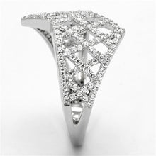 Load image into Gallery viewer, TS122 - Rhodium 925 Sterling Silver Ring with AAA Grade CZ  in Clear