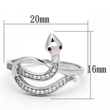 Load image into Gallery viewer, TS123 - Rhodium 925 Sterling Silver Ring with AAA Grade CZ  in Ruby
