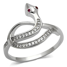 Load image into Gallery viewer, TS123 - Rhodium 925 Sterling Silver Ring with AAA Grade CZ  in Ruby