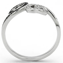 Load image into Gallery viewer, TS125 - Rhodium 925 Sterling Silver Ring with AAA Grade CZ  in Black Diamond